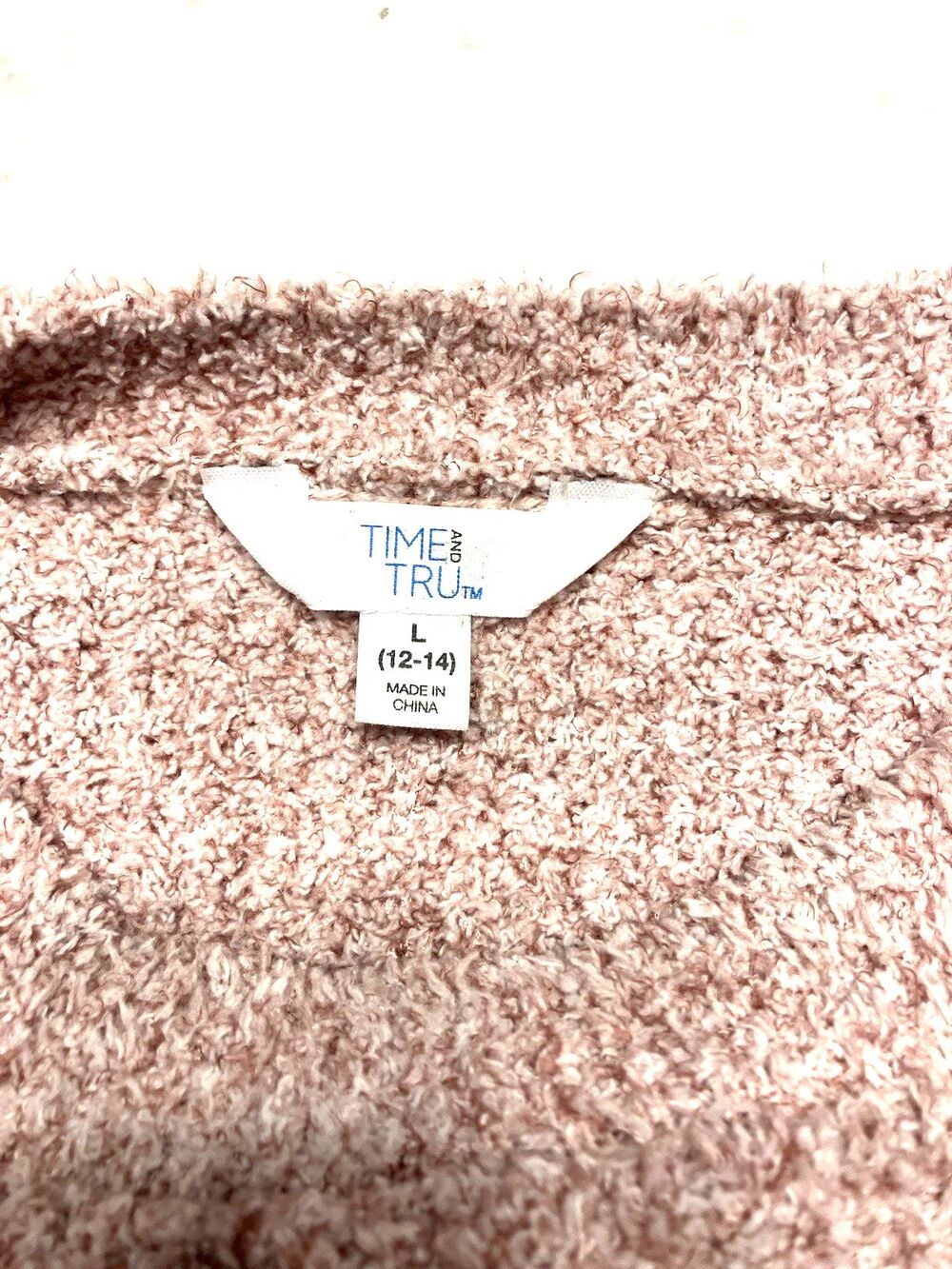 Time and Tru Women's Pink Super Soft Pullover Sweater Size L (12-14) NWOT - Picture 2 of 6